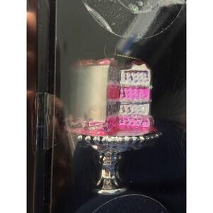 Festive Living Glass Cake Ornament Sweet Treat Holiday Decor